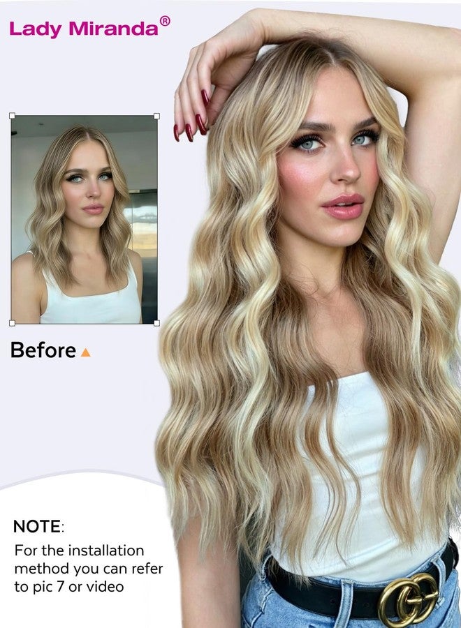 LADY MIRANDA 14 Inch Micro Beads Human Hair Extensions 100g 8PCS Double Weft Hair Extensions Real Human Hair Seamless Handmade Wefts for Effortless Volume (9A/60, 14 Inch) - Image 4